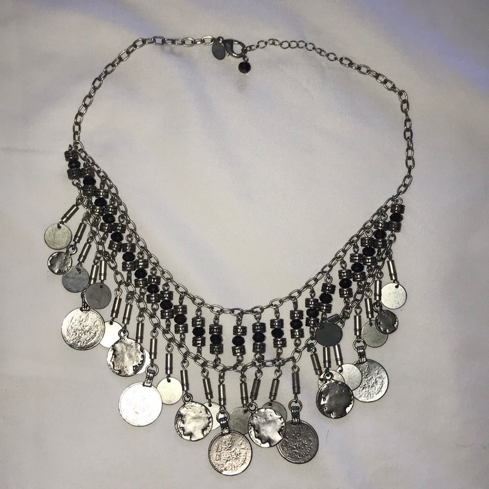 Express Silver Coin Necklace